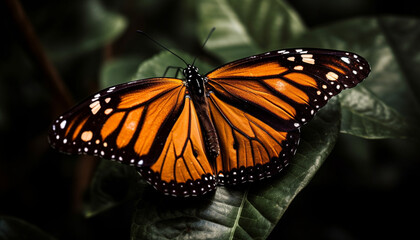 Wall Mural - Butterfly in nature, vibrant colors, beauty in animal markings generated by AI