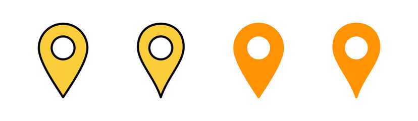 Pin icon set for web and mobile app. Location sign and symbol. destination icon. map pin