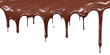 melted chocolate dripping, isolated on transparent background