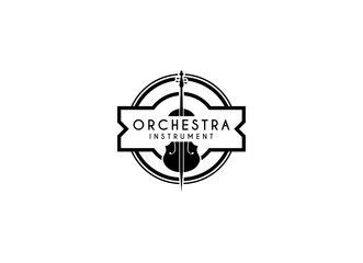 Wall Mural - Violin viola orchestra logo design. 