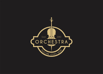 Wall Mural - Violin viola orchestra logo design. 