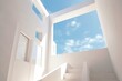 Indoor house with clear sky. Generative AI