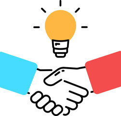 Poster - Shake hand line icon