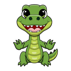 Wall Mural - Cute crocodile cartoon on white background