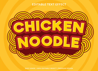 Wall Mural - chicken noodle editable text effect template abstract background use for business logo and brand