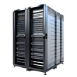 server rack with servers isolated