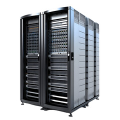server rack with servers isolated