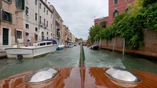 Venice By Taxi Boat Timelapse