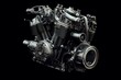 Isolated motorcycle engine. Generative AI