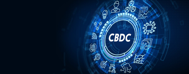 CBDC Central Bank Digital Currency Concept. 3d illustration