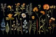Floral specimens on blank backdrop. Generative AI