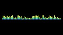 Gradient Blue Yellow Bars Audio Visualizer, Digital Element.