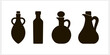 Stencil bottle amphora jug olive oil icon Food clipart Vector stock illustration EPS 10