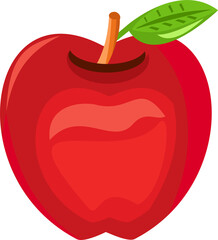 Wall Mural - Red apple vector and illustration PNG filetype