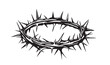 Crown of thorns vector hand drawn illustration on white background.