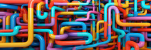 Abstract Background With Colourful Pipes