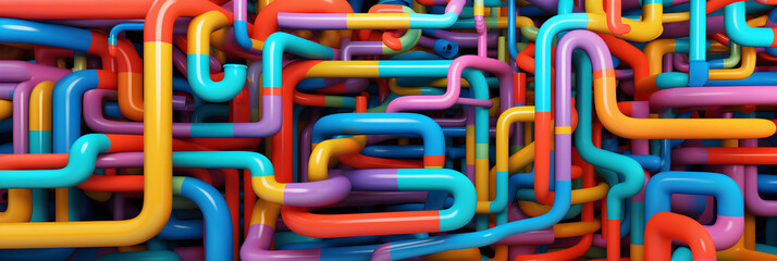 abstract background with colourful pipes