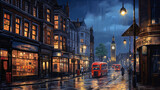 Fototapeta Londyn - Night london street