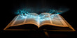 A bible with magic glows In the dark background  The Enchanted Bible Secrets of the Glowing Scriptures AI Generative 
  