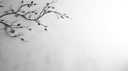 Aufkleber - Abstract gray shadow background of natural leaves tree branch falling on white wall texture for background and wallpaper, black and white, nature shadow pattern art on wall