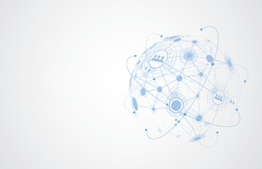 Global network connection. World map point and line composition concept of global business. Vector Illustration