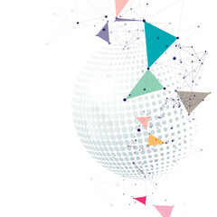 Aufkleber - Color connect triangle for concept design. Global business concept. Creative business concept idea. Corporate business technology. Technology digital background. Vector illustration graphic