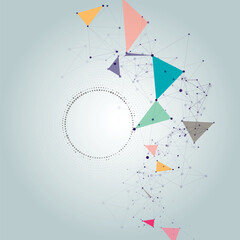 Leinwandbilder - Vector background with dots and lines. Design with connection on colorful background. Pattern can be used for your projects