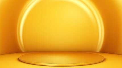 Aufkleber - Abstract gold gradient spotlight room texture background. Studio backdrop wallpaper light room wall golden and empty space. Color yellow decor display products illustration 3d background.