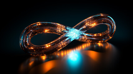 Wall Mural - glowing infinity symbol isolated sign on the background