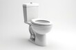 Toilet isolated on white, copy space. 3D illustration. Generative AI