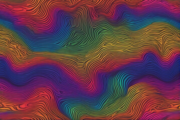 Wall Mural - Rainbow curve lines wallpaper background