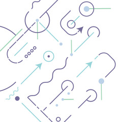 Fototapete - Abstract modern geometric background. Connect geometry lines and circles and other shapes