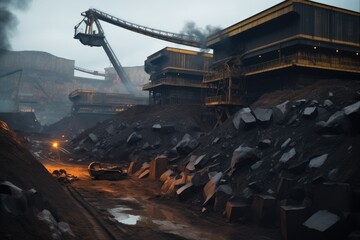 Wall Mural - Coal Mining, Coal producing energy, Coal powered machines, Heavy machinery.