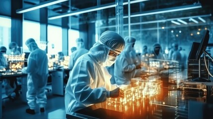 Poster - Data scientist working with supercomputer server in a modern office, Navigating the digital realm with ease and confidence, Exemplifying the endless possibilities in technology.