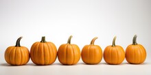 Isolated Pumpkins On White Background, AI Generative