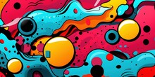 Comics Illustration, Retro And 90s Style, Pop Art Pattern, Abstract Crazy And Psychedelic Background