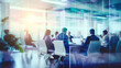 ©  Made with Matcha - Business people meeting in room with blur overlay, Modern tech office conference concept | Generative AI