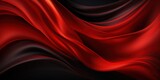 Fototapeta  - Red black elegant abstract background. Silk satin fabric with nice folds. Luxurious dark red background with wavy lines. Valentine, anniversary, wedding, birthday, holiday concept