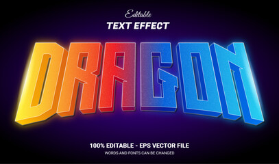 Canvas Print - dragon editable text effect