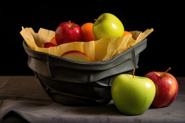 Sticker - a fruit bowl juxtaposed with a bag of chips