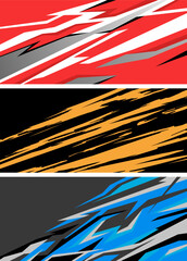 Wall Mural - Side body graphic sticker set. Abstract racing design concept. Car decal wrap design for motorcycle, boat, truck, car, boat and more.