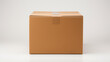 © vectorizer88 - A plain cardboard box stands isolated against a pure white background