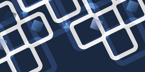 Wall Mural - blue and white translucent geometric shapes - abstract background design template, vector applicable