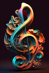 Wall Mural - abstract multicolor music background with clef	
