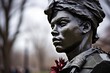 close-up of a fallen soldier memorial