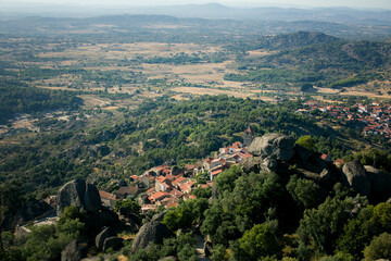 Sticker - The valley of a medieval village in Monsanto, Portugal.