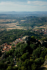 Sticker - A view of a medieval village in Monsanto, Portugal.