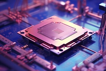 Fototapete - Close-up of the silicon matrix