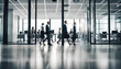 © Smile Studio AP - Bright business workplace with people in walking in blurred motion in modern office space