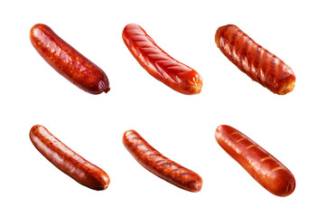 Sausage collection isolated on a transparent background